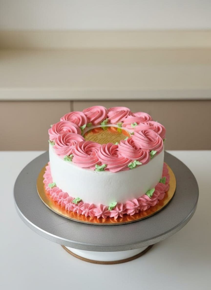 Pink Rosette Delight Cake