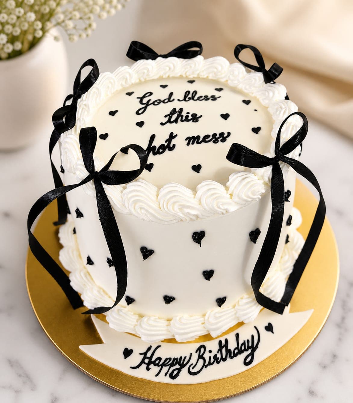 Coquette Heart Birthday Cake