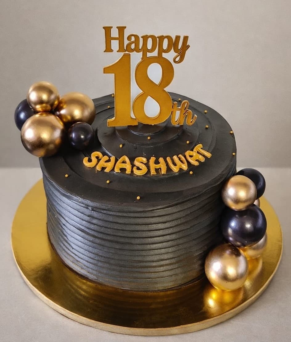 Black & Gold Birthday Cake