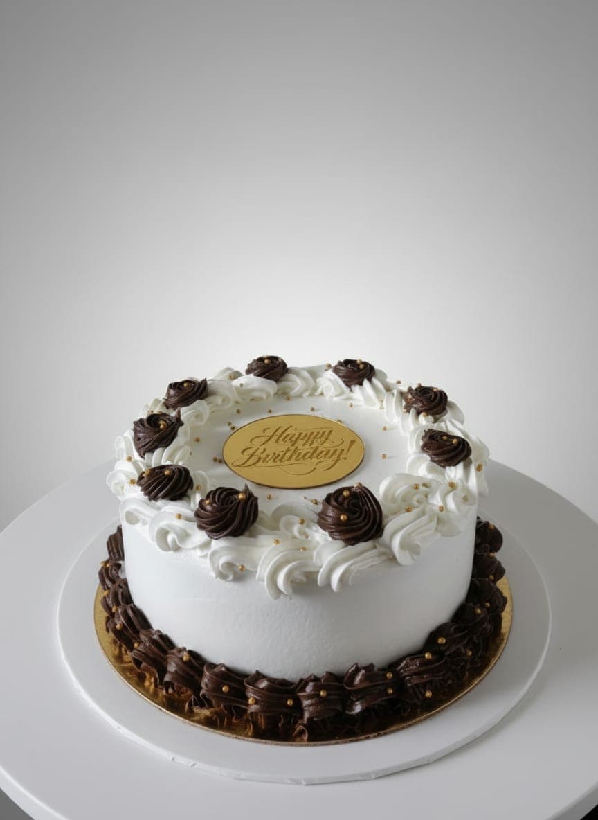 Classic Chocolate and Vanilla Rosette Cake