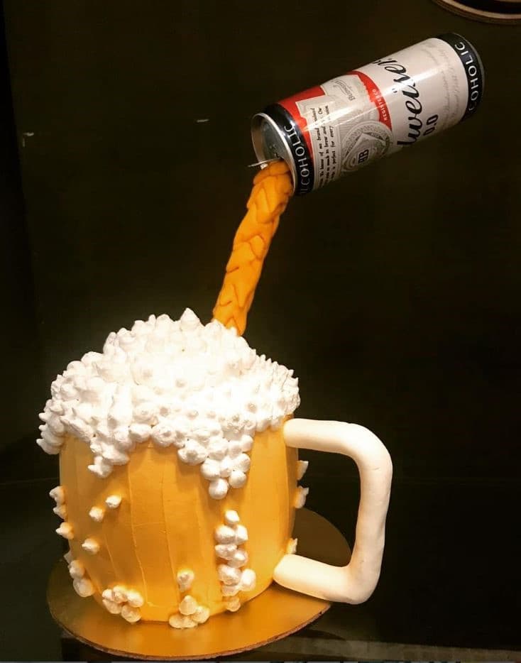 Gravity-Defying Beer Mug Cake
