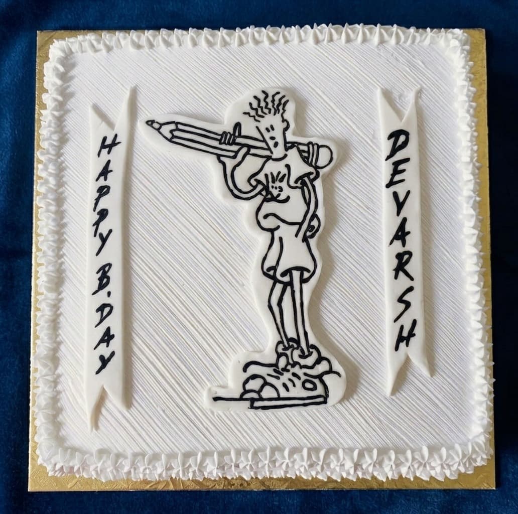 Fido Dido Sketch Square Cake