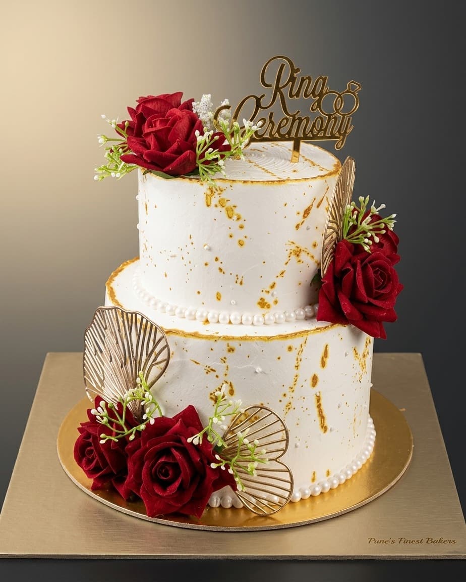 Silver Jubilee Floral Tiered Cake 2
