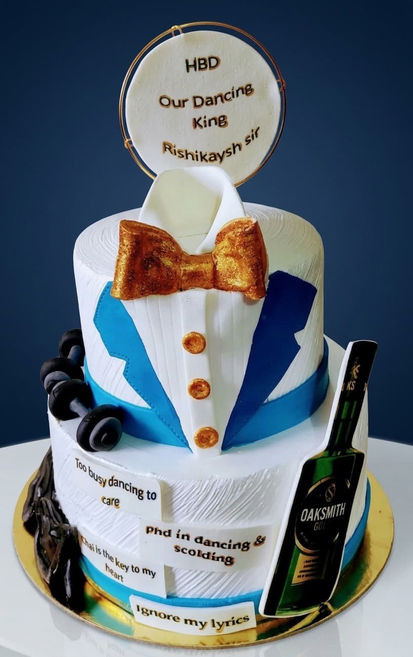 Gentleman Theme Tiered Cake