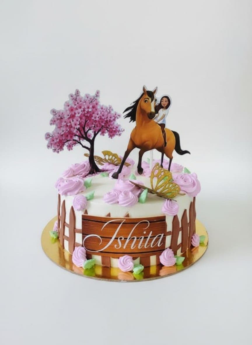 Horse Stable Cowgirl Birthday Cake 2